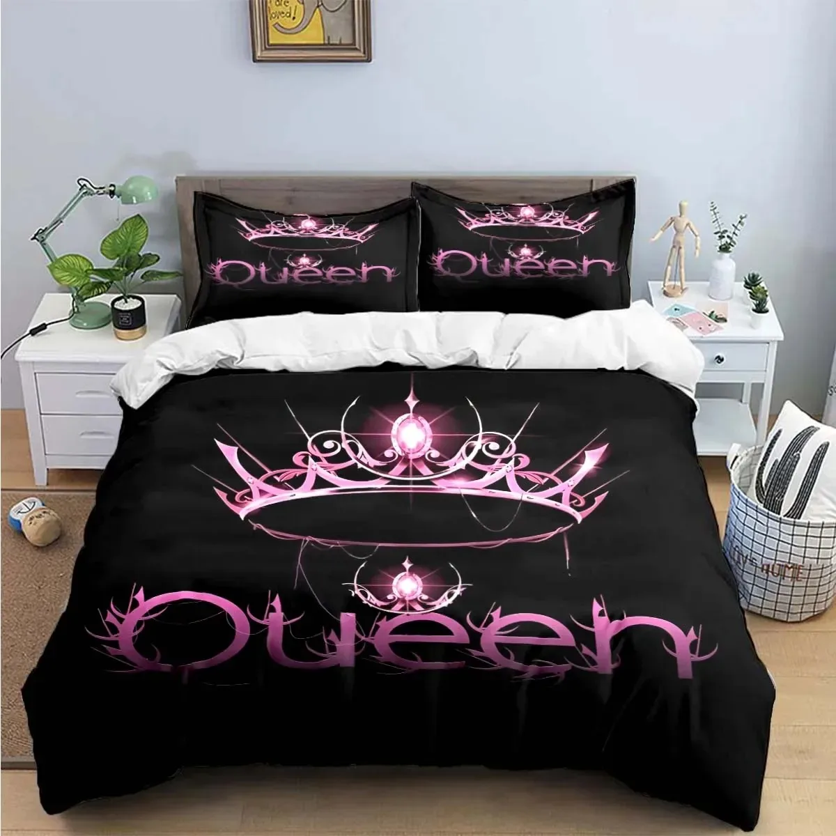 

Hot Sale Fashion King Queen Bedding Set Single Twin Full King Size Cute Animals Bed Linen Adults Teens Bedroom Luxury Gift