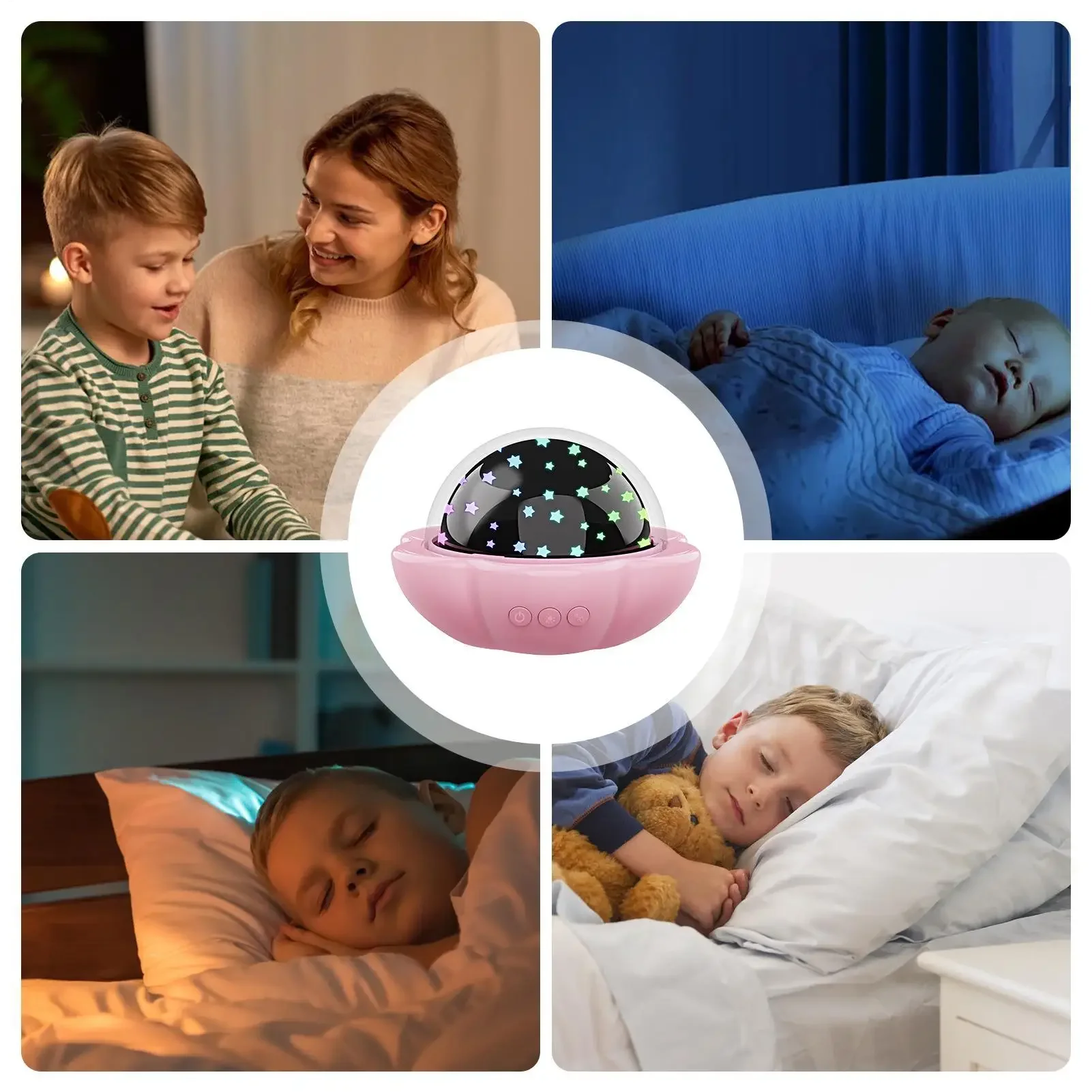 Proiettore per bambini Luce notturna Camera da letto Luce notturna Proiettore stellare Giocattolo per l'apprendimento precoce Lampada di proiezione a LED interattiva per mensola domestica