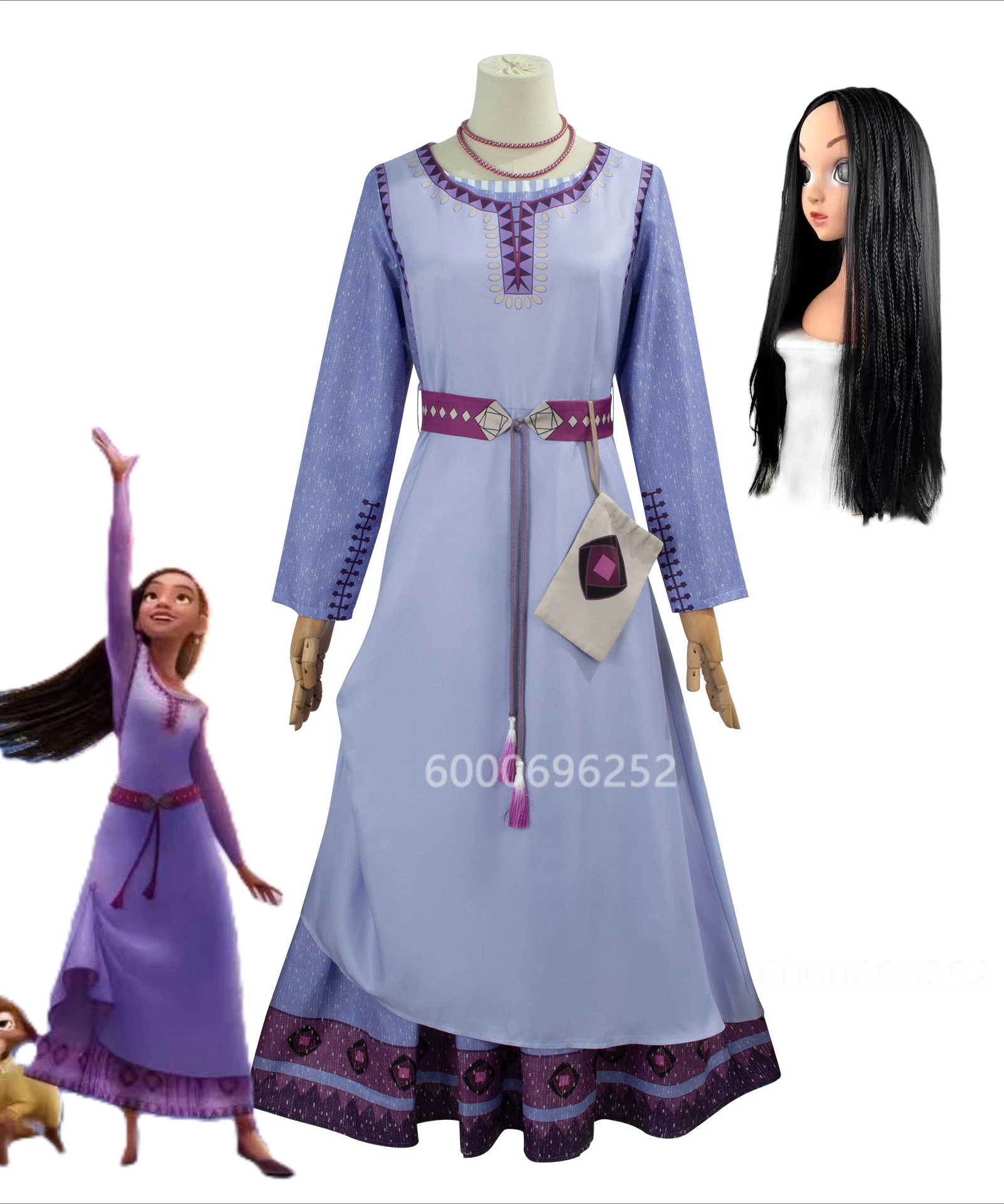 Costume de Cosplay de Princesse Asha pour Enfant et Adulte, Tenue de Carnaval, de ixd'Anniversaire, de Barrage, Nouvelle Collection