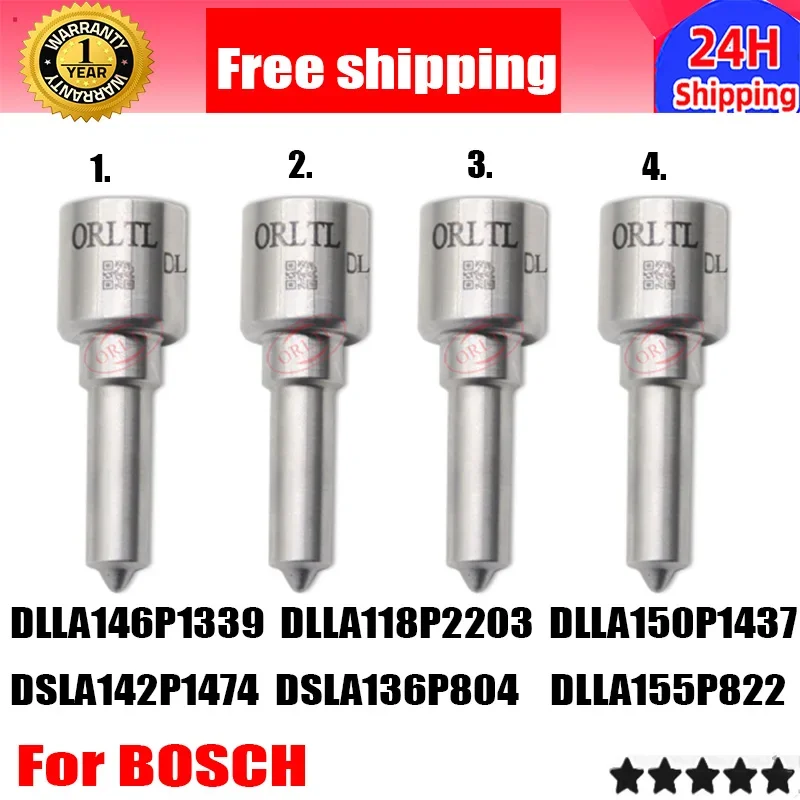 

4PCS DLLA150P1437 DSLA142P1474 DSLA136P804 DLLA146P1339 DLLA118P2203 DLLA155P822 For BOSCH Diesel Common Rail Injector Nozzle