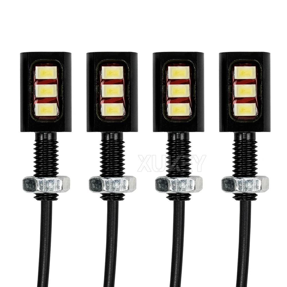2/4 pièces universel 12V 3LED 5730 SMD moto voiture plaque d'immatriculation lumière cadre support support queue bien rangé lampe vis boulon ampoule