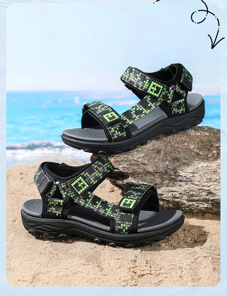 Kinder Casual Flache Sandalen Jungen Sommer Strandschuhe Atmungsaktive Offene Zehen Rutschfeste Kinder-Laufschuhe – Detail 3