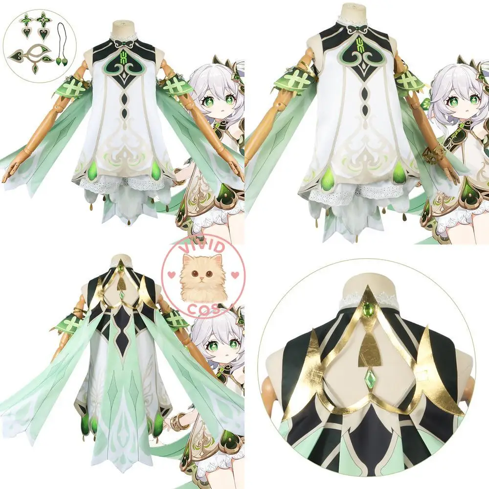

Game Genshin Impact Dendro Archon Cosplay Costume Anime Nahida Role Playing Clothes Wig Set Full Outfit for Women Halloween