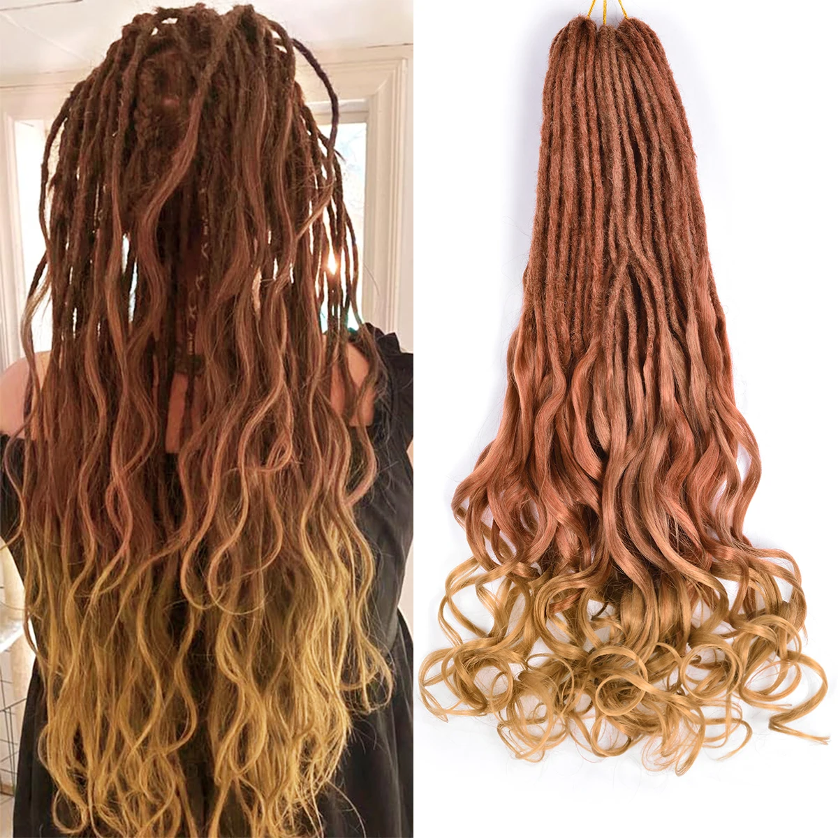 26inches Ombre Synthetic Double Ended Dreadlock Dreads Handmade Crochet For Rock&Roll Hippie Hair 5Strands/Lot Extensions