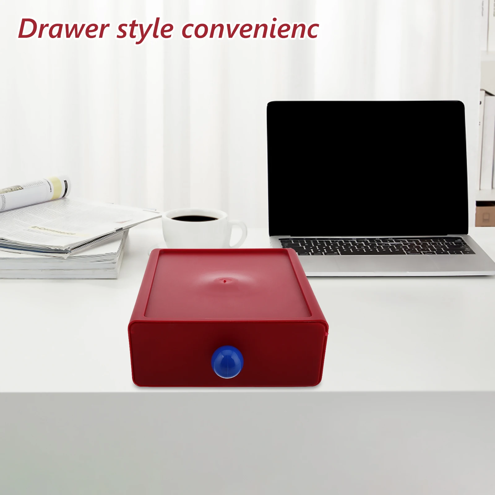 

Dormitory Storage Red Plastic Drawer Desk Organizer Stackable Jewelry Makeup Tray School Supply Storage Bins Container