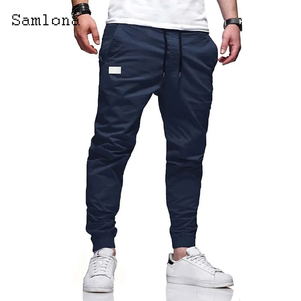 2025 America and Europe Stand Pocket Casual Pants Men's Ankle-Length Trouser Mens Fashion Simple Basic Drawstring Sweatpants New