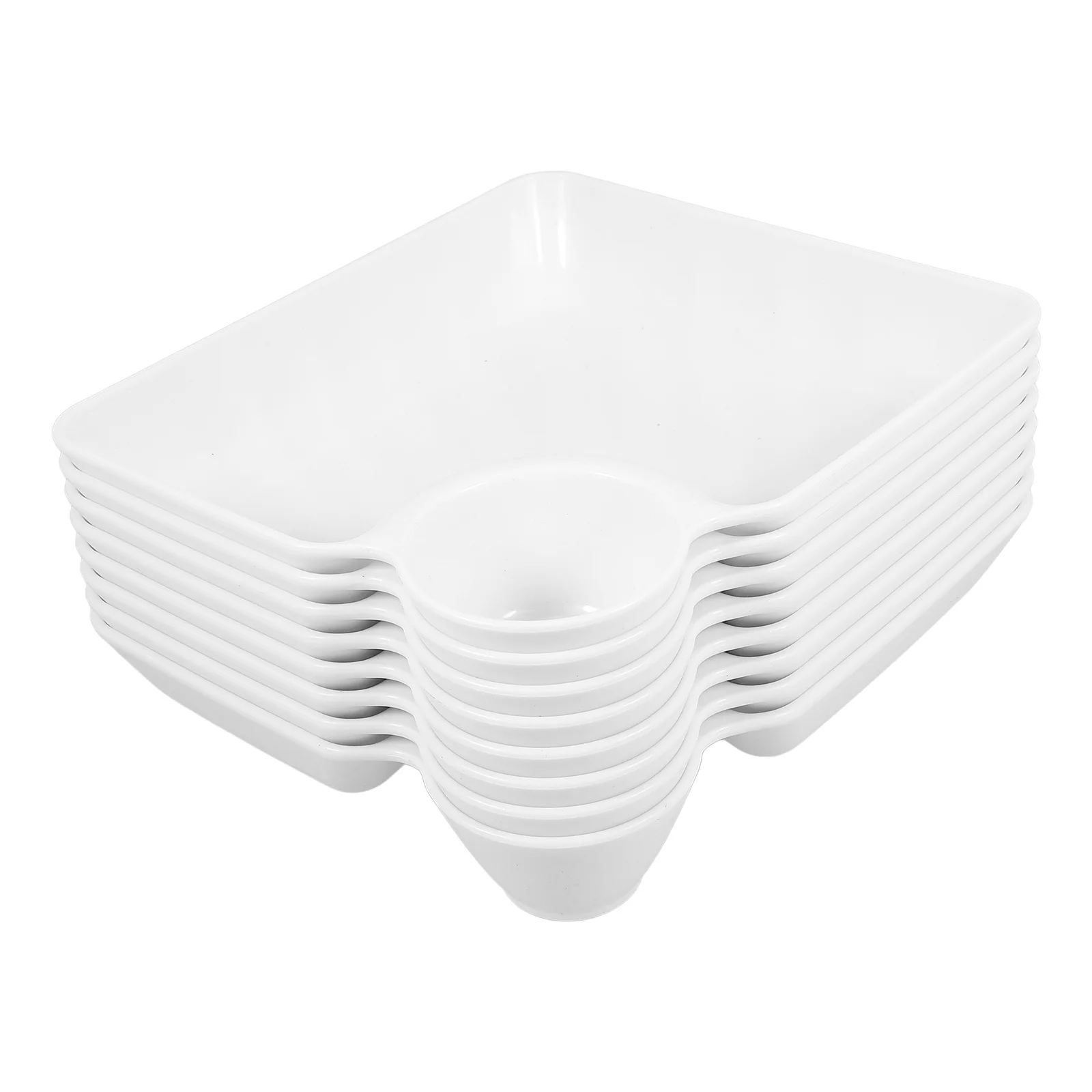 

8pcs Dipping Sauce Tray For Dumplings Chips Pp Serving Plate Compartment Square Snack Plate Parties Entertaining Kitchen Barware