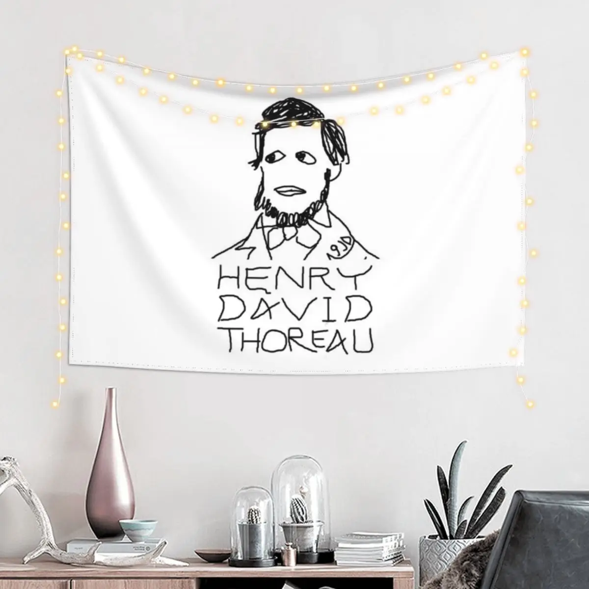 

Henry David Thoreau by 9JD Tapestry Decorative Paintings Wall Mural Wall Hanging Decor House Decorations Tapestry