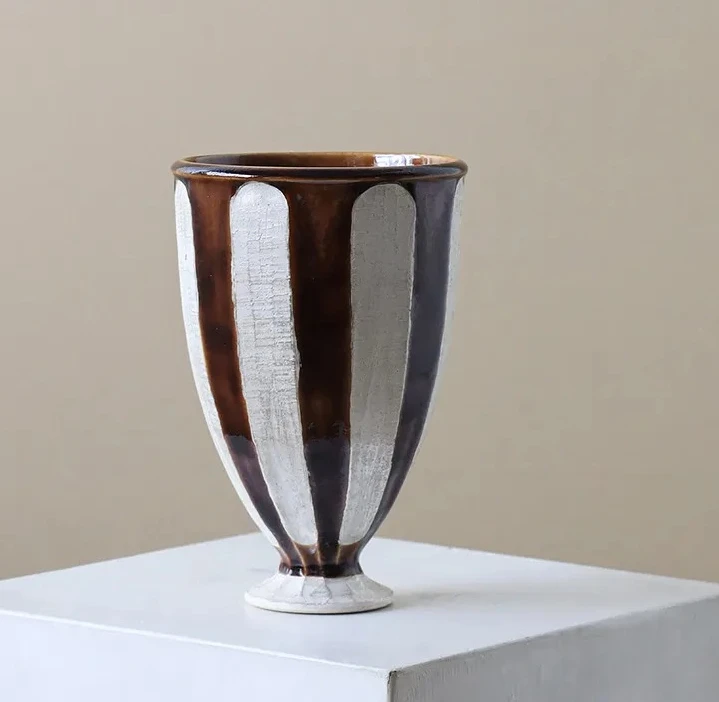 Dadan Ceramic Genuine Vase Silver Color Retro Art Ornament Entrance Living Room Decorative Flower Ware Large