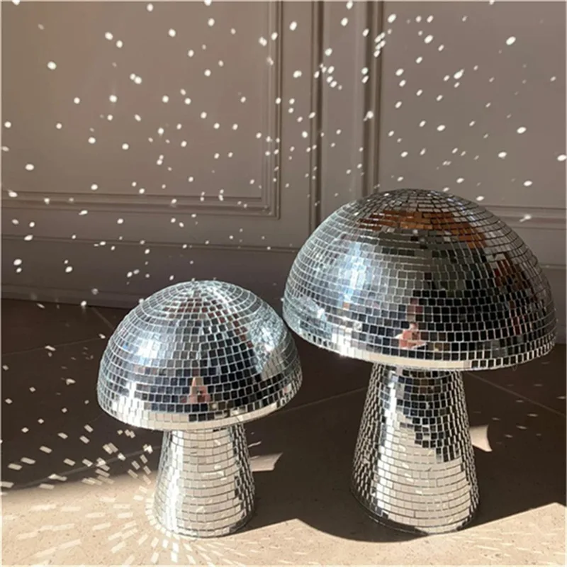 

Mirror Glass Brick Mushroom Disco Ball Upholstery Mirrored Glass Tiles Mushroom Disco Ball Handmade Interior Decoration