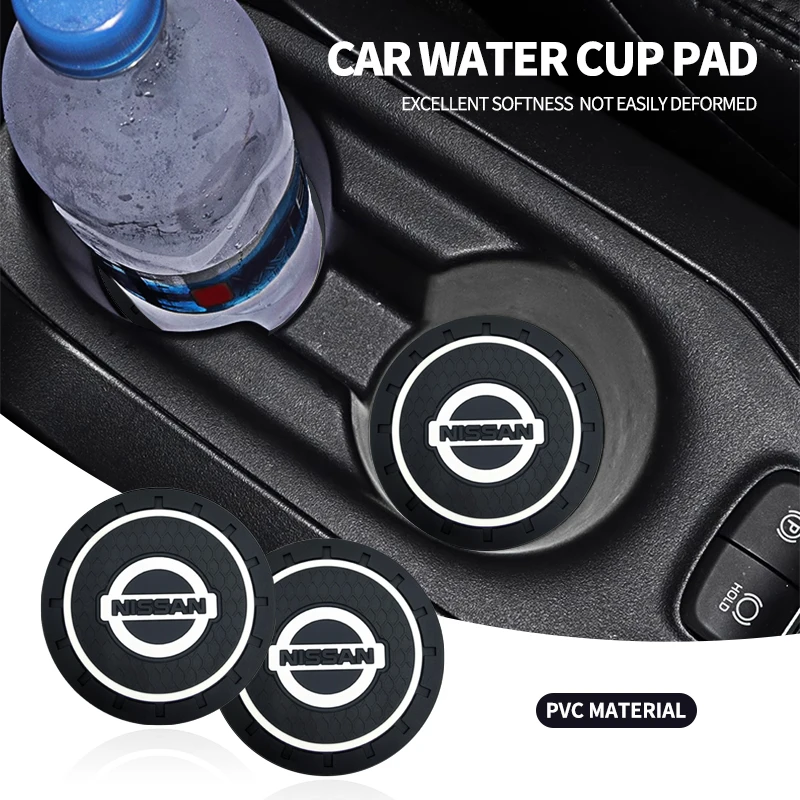 1/2pcs Car Coaster Water Cup Slot Non-Slip Mat Pad Silicone For Nissan Toyota Mazda Citroen LEXUS MINI Cadillac Mitsubishi Seat