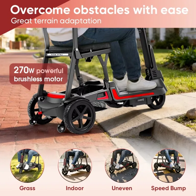 Hot Sale 270W Brushless Motor Strong Climbing Aluminum Mobility Scooter 14KG Easy Carry Portable Foldable Lightweight