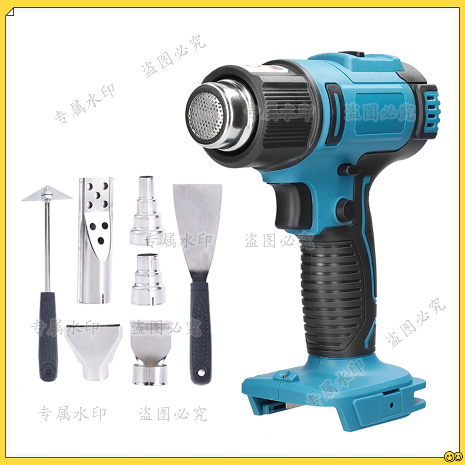 1200W Cordless Heat Gun Rechargeable Air Heating Tool 300-550℃ Temperature Adjustable Hot Air Machine For 18V/21V Makita Battery