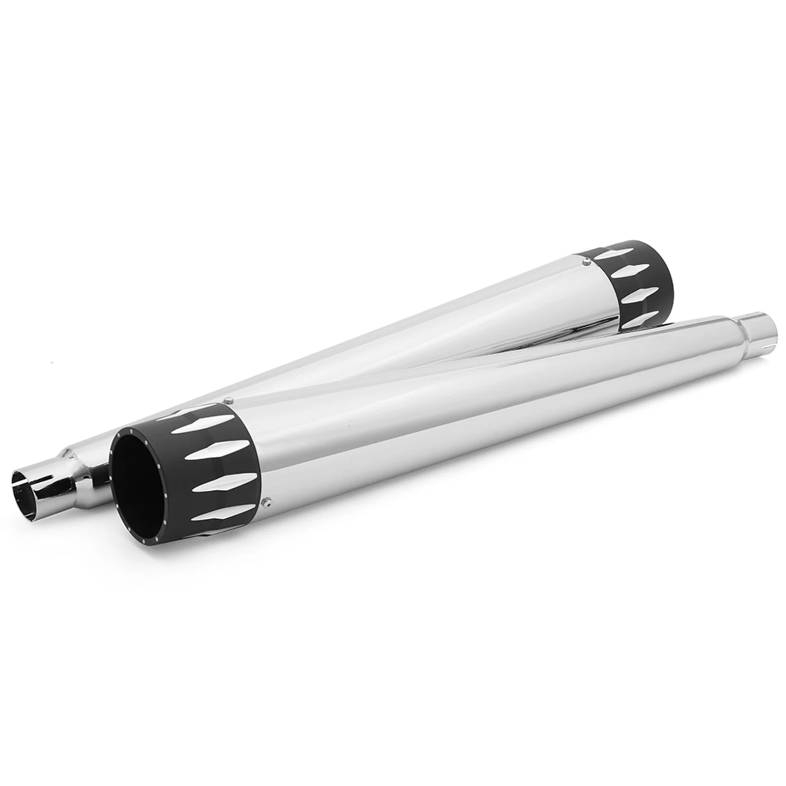 

4'' Megaphone Slip-On Muffler Exhaust Pipe for Harley Touring FLH 95-16 Electra Glide FLHTCU Classic FLHTC Road King FLHR FLHP