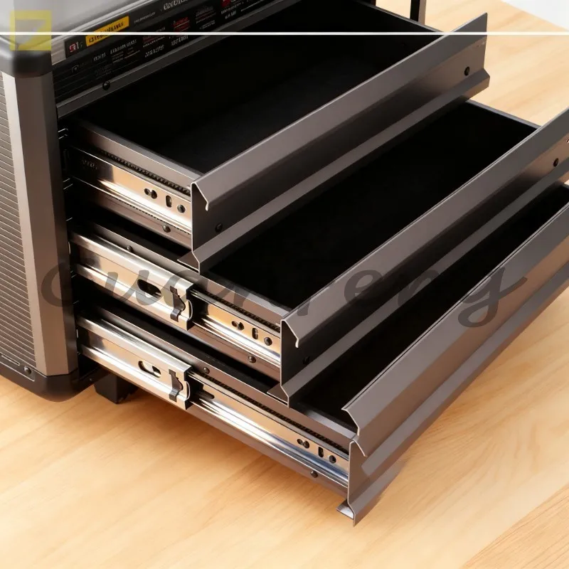 Aluminum Toolbox with Multiple Drawers, Durable Aluminum Frame Toolbox for Maintenance Shop Hardware Tool Management