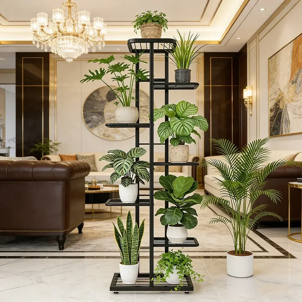 

Style 7Tier Iron Plant Stand AntiRust Paint MultiLayer Flower Pot Organizer Heavy Duty Vertical Storage Shelf For Indoor Plants