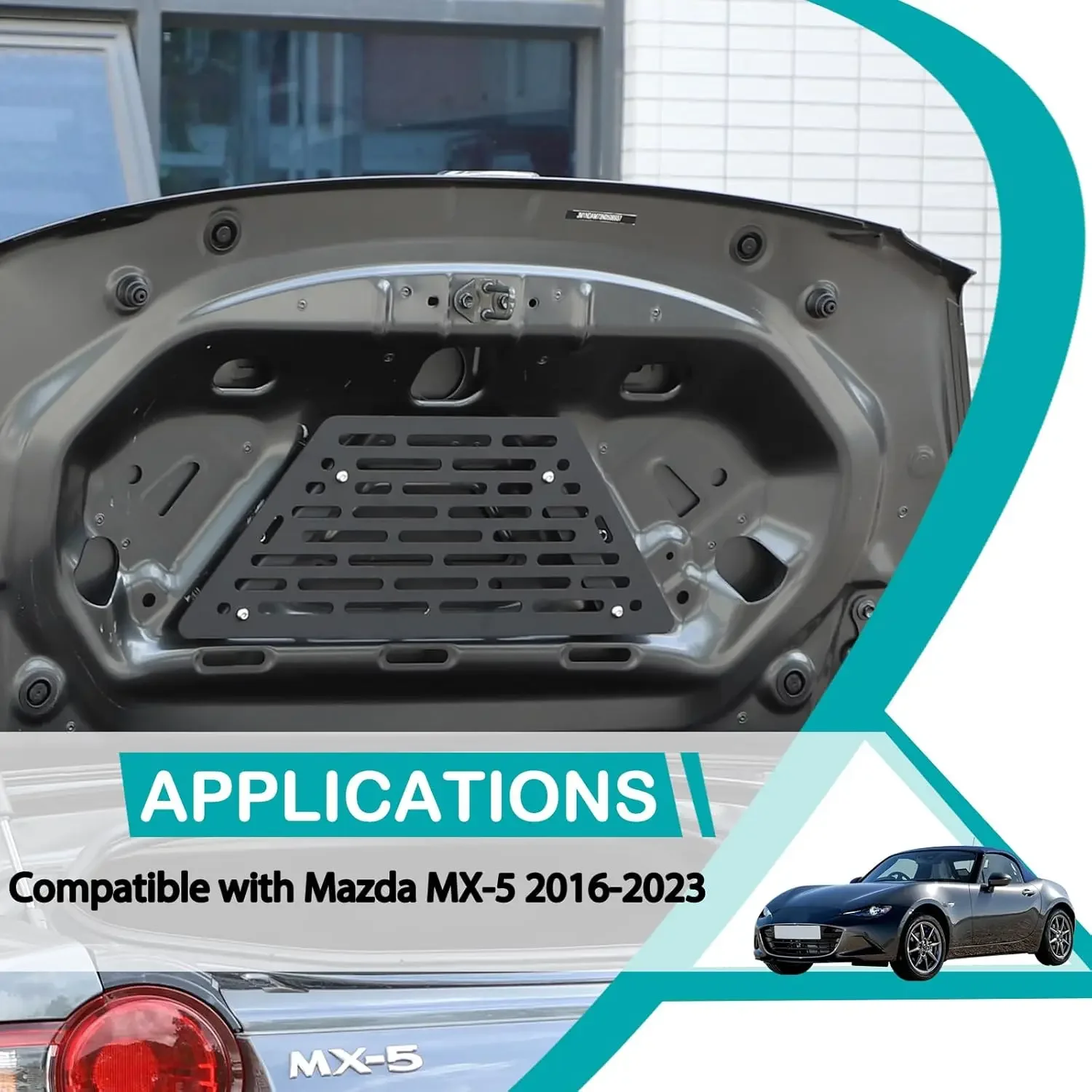 1PCS Aluminum Alloy Car Tailgate Luggage Rack For Mazda MX-5 Miata Roadster ND 2016-2026 Molle Panel Storage Rack Accessories