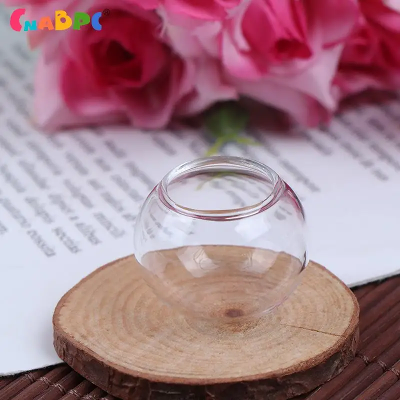 Dollhouse Miniature Fish Tank Transparent Mini Glass Bowl Ornaments Kids Toys Gift Pretend Play Toys