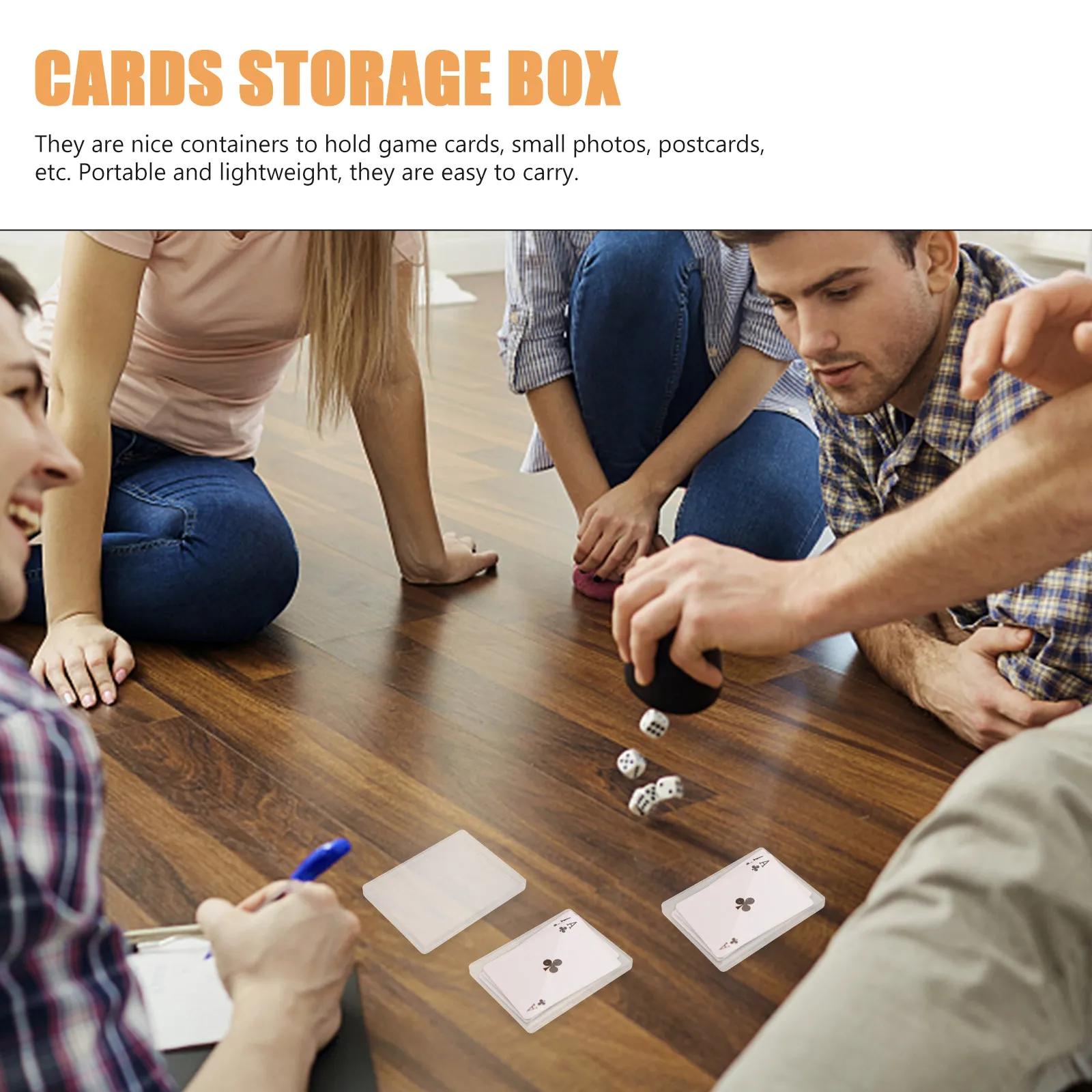 8Pcs Card Storage Box Plastic Organizer Clear Case for Photos Game Cards Postcards Small Items Storage Small Organizer