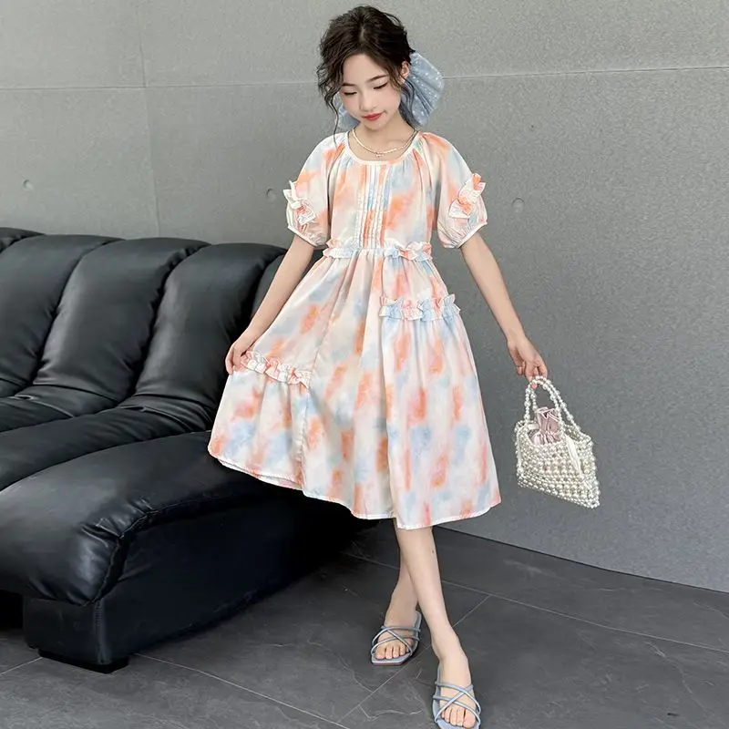 New Summer for Girls Kids Dress Sleeveless Child Girls Dresses Party Wedding Gown Teenage Costume Clothes Kids 2 5 7 11 12 Years