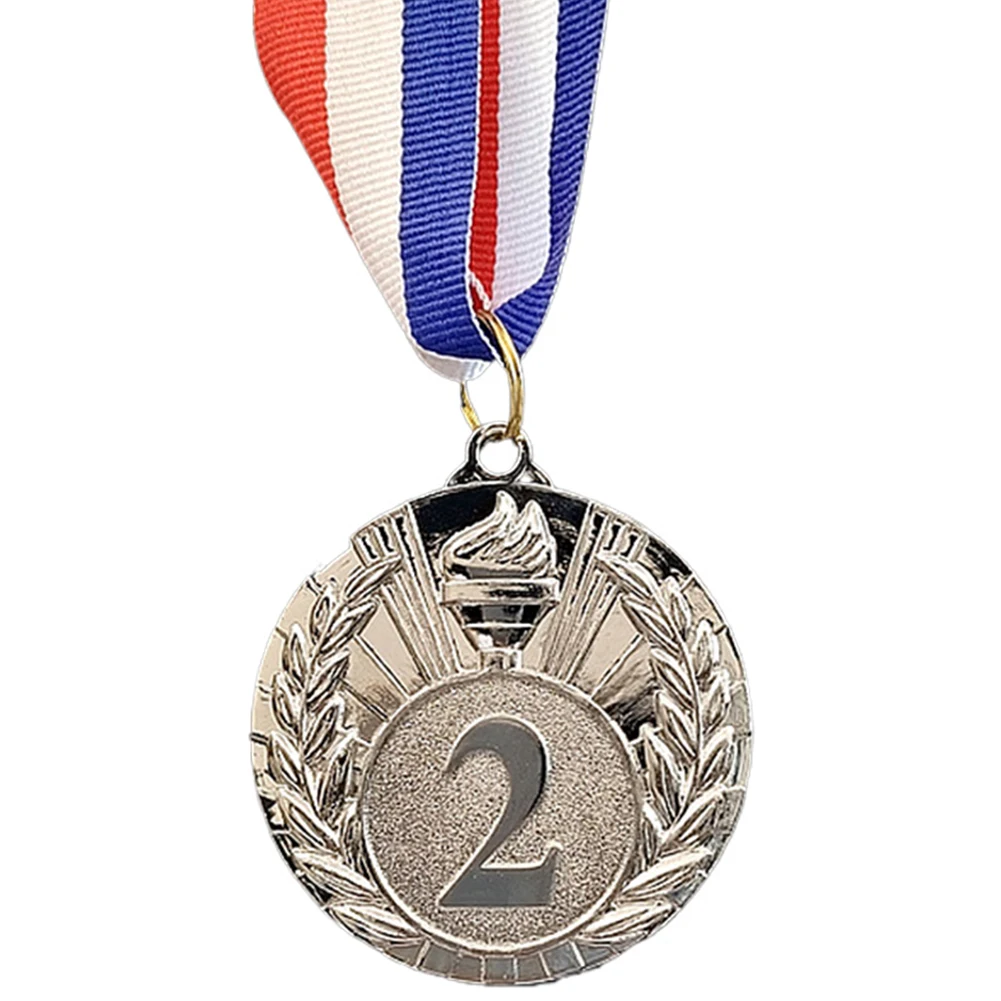 Médaille d'or/argent/Bronze de 5cm, récompenses pour étudiants avec ruban de cou, médailles gagnantes en métal, médailles de compétition pour jeux de sport