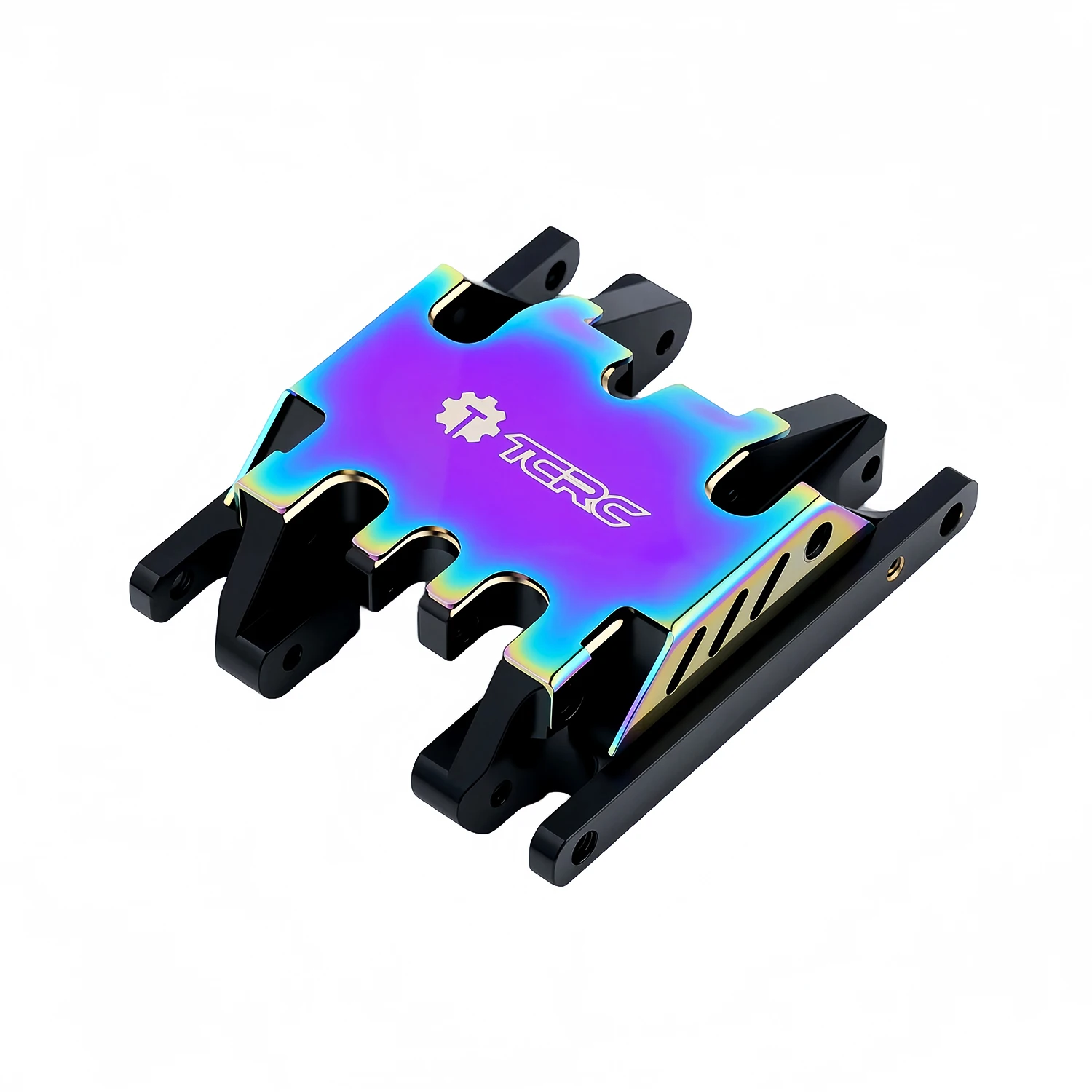TCRC Brass High Precision CNC Machined Skid Plate with Colorful Stainless Steel Protection Plate for 1/18 TRX4M Defender F-150