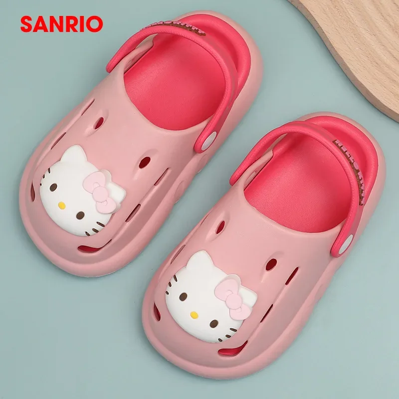 Sanrio Melody-Sandalias de Hello Kitty para niños y niñas, chanclas antideslizantes de fondo suave para el hogar, para verano