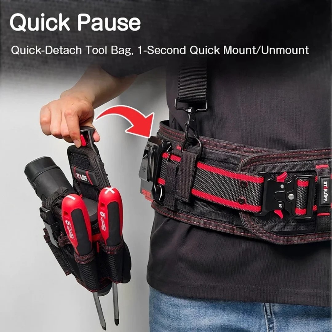 STARJIFF HC2523 Quick Hang Small Electric Drill Bag 1680D Oxford Cloth Wear-Resistant Tool Waist Bag