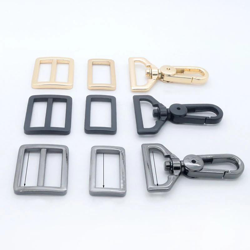 Cloxy 1 Set 25-38mm Metall-Gürtelschnallen-Set D-Ring Rechteckige Schiebeschnalle Drehbarer Hakenverschluss Taschenriemen-Zubehör – Detail 2