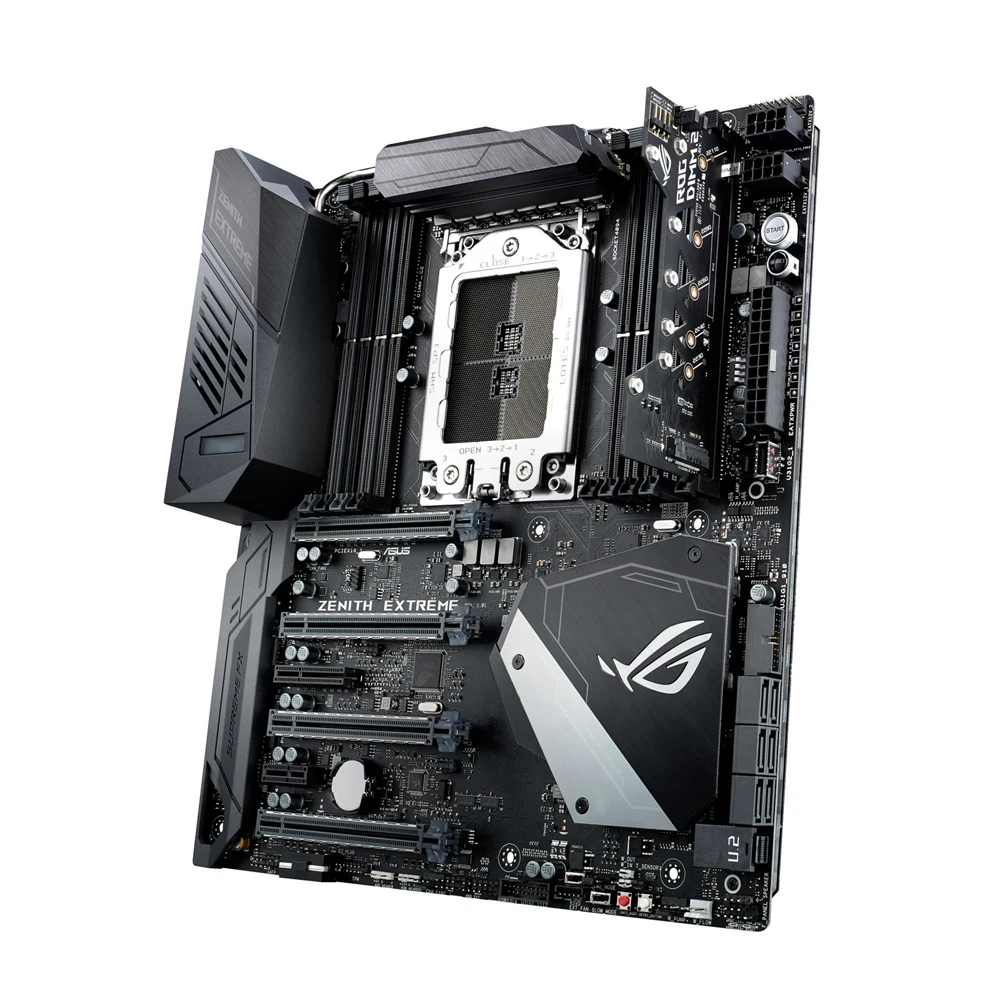 Imagem -04 - Placa-mãe Asus Rog-zenith Extreme Processadores Amd Ryzen Threadripper Soquete Mainboard X399 Tr4 para 1ª e 2ª Geração