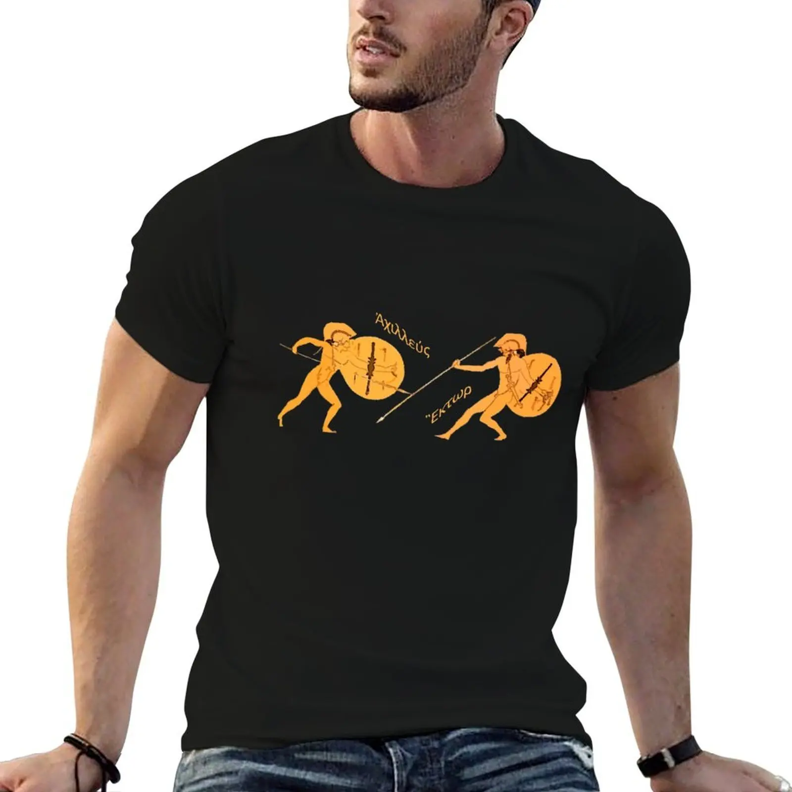 Achilles and Hector T-Shirt funny shirt cotton graphic t shirts heavy weight t shirts for men