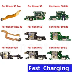 Aiinant Dock USB Charger Mic Board Connector Charging Port Flex Cable For Huawei Honor View 30 50 60 Lite Pro SE 30s Spare Parts