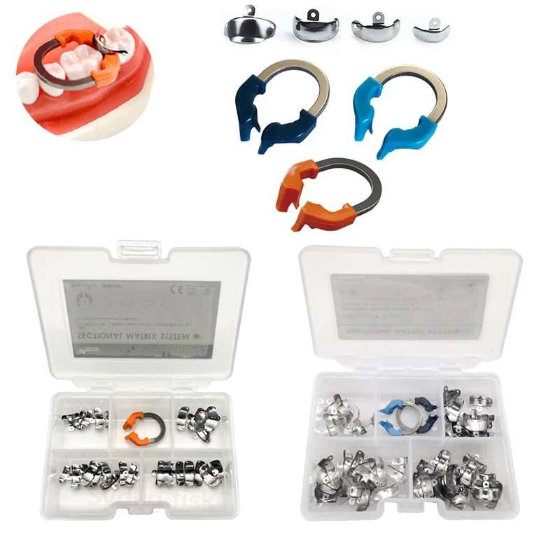

Dental Sectional Matrix System Sectional Contoured Metal Matrix Bands Nickel Titanium Universal/Narrow Clamps Dental Materials