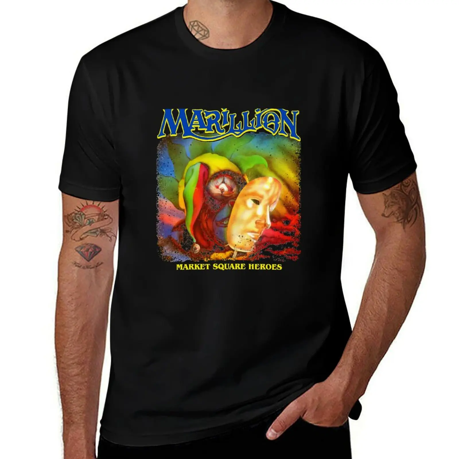 

vintage MERCH - MARILLION BAND logo market Square heroes retro T-Shirt aesthetic clothes plus sizes clothes for men