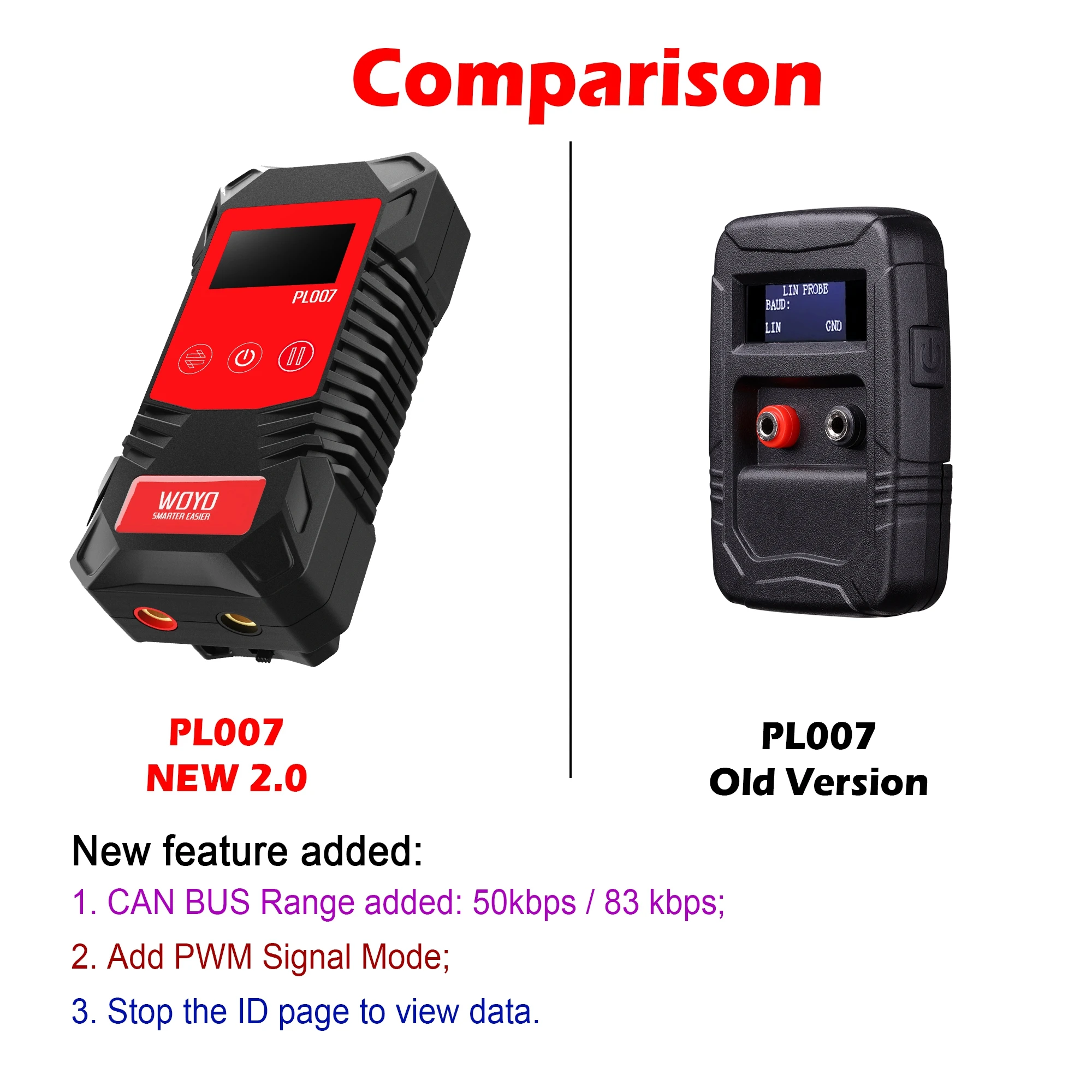 WOYO PL007 CAN LIN PWM Tester, Auto-erkennen CAN-H & CAN-L, lesen Baudrate, für Kfz-Diagnose-Tool – Detail 4