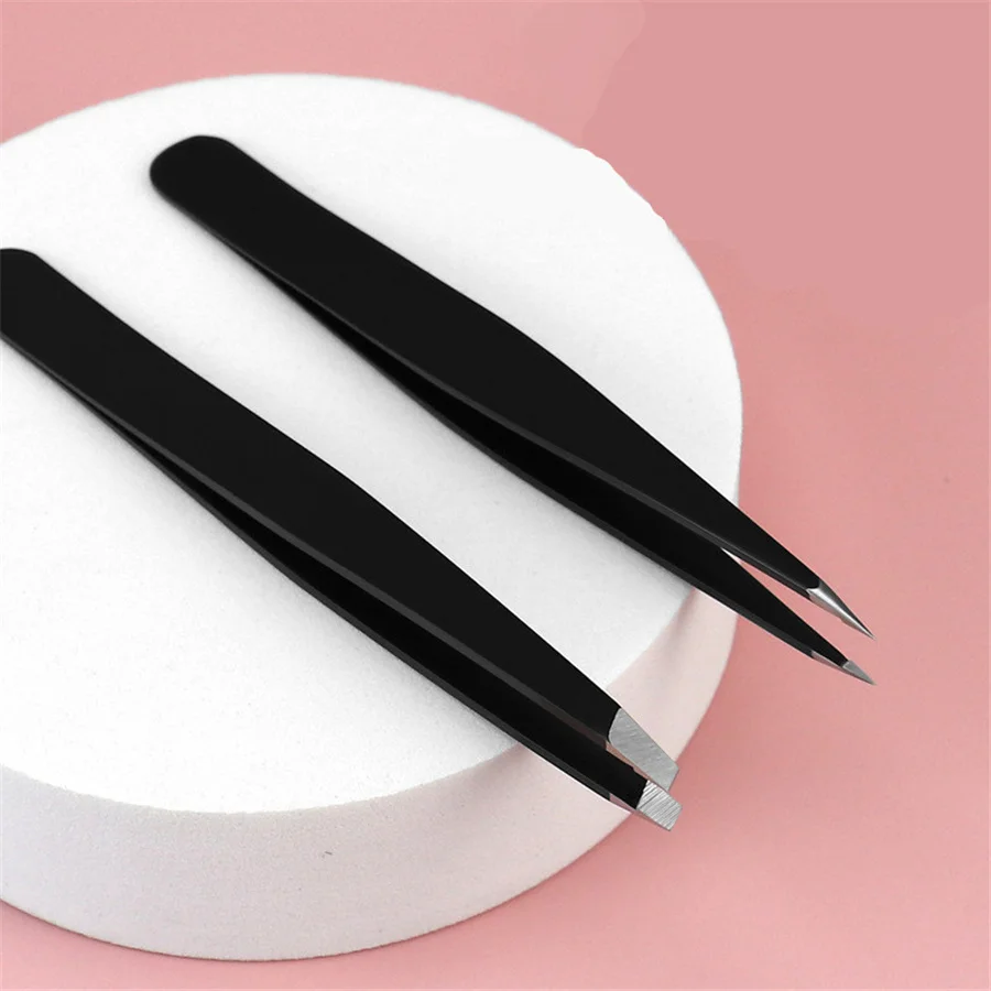 1/4pcs High-Quality Eyebrow Tweezers Precision Tweezers Stainless Steel Eyebrow Tweezers Beauty Tools Eyelash Tweezers 96 Clips