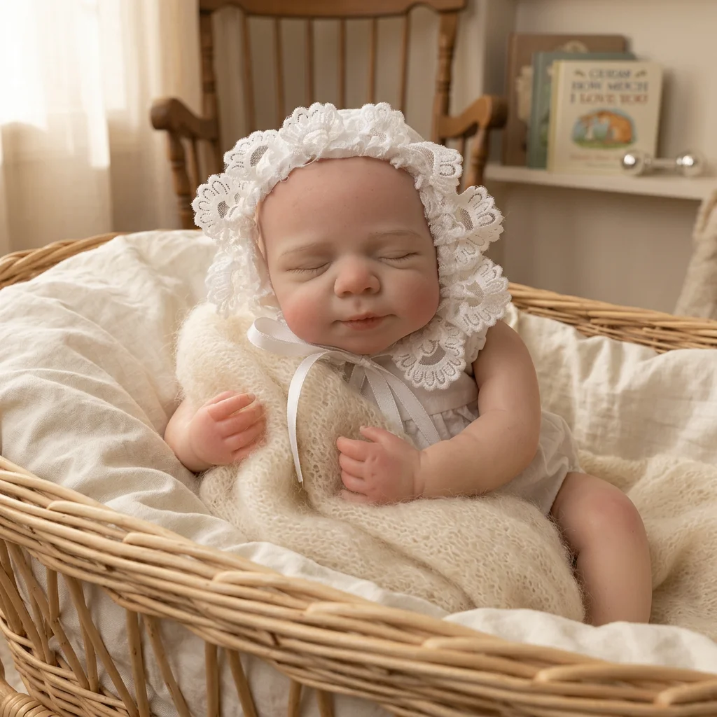 13 Inch Bald Pascale Reborn Girl Doll Full Body Silicone Lifelike Hand Painted Waterproof Collectible Doll For Adult Hobbyists （TT）