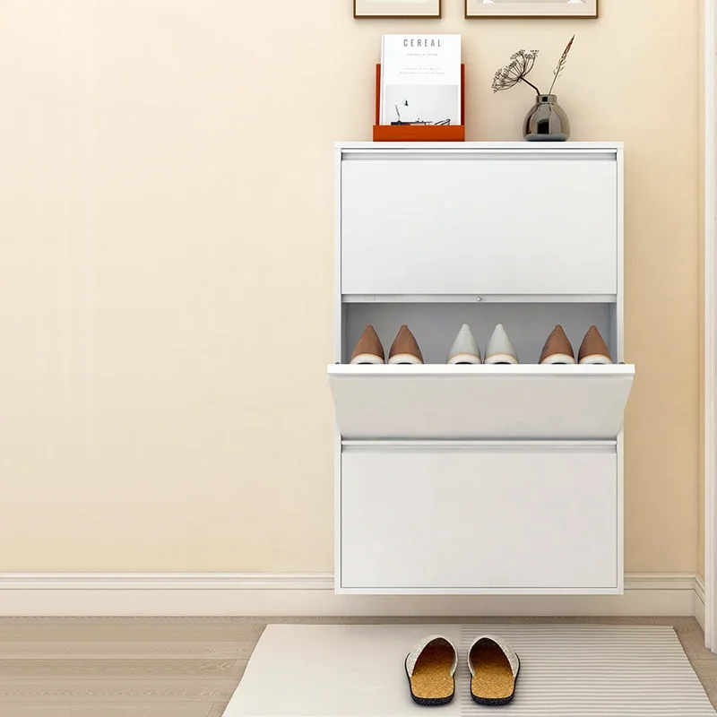 15cm ultra-thin shoe cabinet, metal tipping bucket shoe cabinet, dust-proof steel shoe cabinet in the corridor