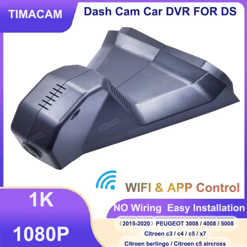 TIMACAM 1080P Wifi Plug and Play Dash Cam for Peugeot 4008 5008 3008 DS4 DS5 DS5LS DS6 DS7 DS9 Citroen C2 C3 C4 C5 C6 berlingo