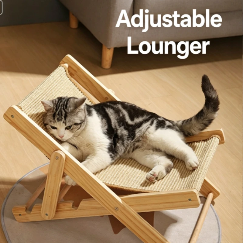 Integrated solid wood is resistant to scratching and not easy to drop chips, cat recliner shaker pet supplies