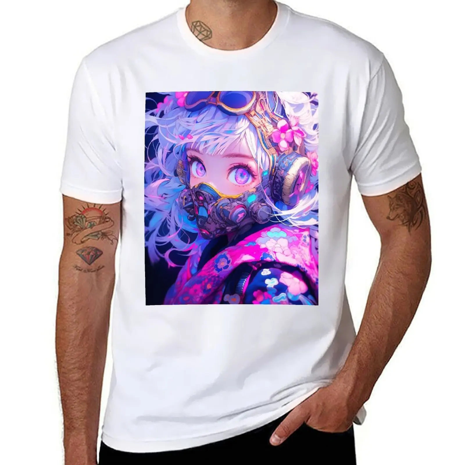 

Anime cyberpunk girl T-Shirt t shirt custom print man t shirts for men casual T-Shirt