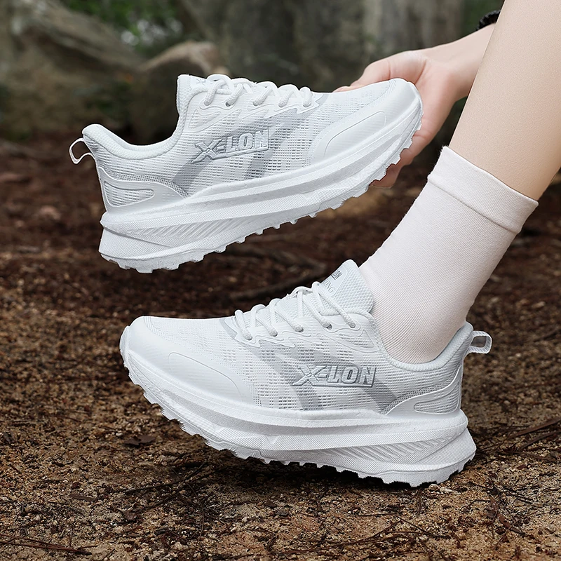 Men's Hiking Shoes Walking shoes Off-road Shoes Mesh Jogging Sneakers Non-Slip Outdoor Couple Trainer Race Breathable