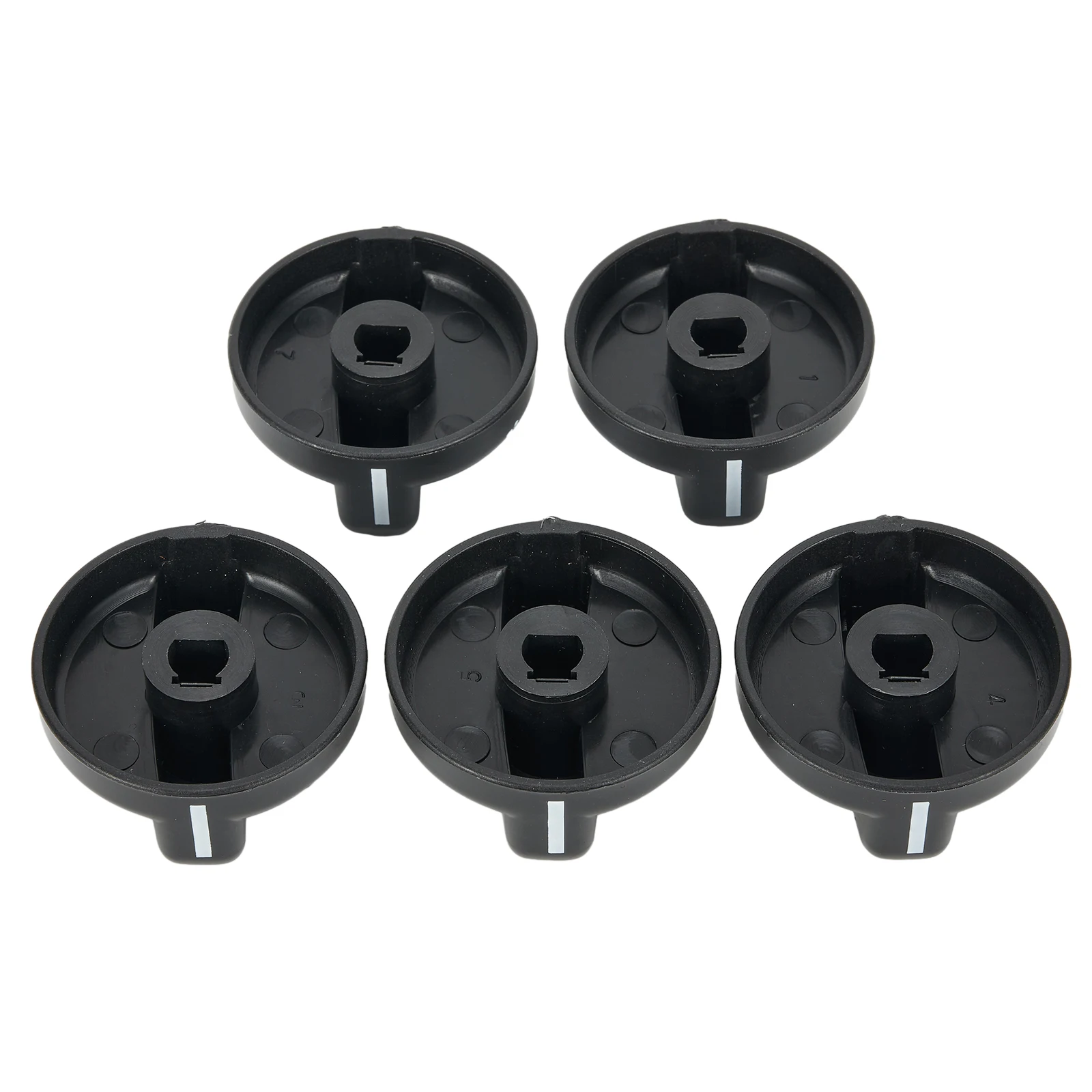 5PCS Black Plastic Gas Stove Knob Switch 4.3cm Diameter 8mm Hole For Cooktop Repair Replacement Ignition Control Handle Accessor
