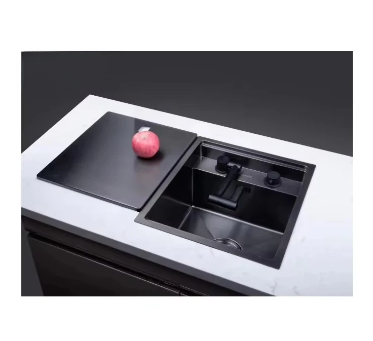 Single Bowl Stainless Steel Bar Sink Hidden Faucet Undermount Stainless Steel RV Hidden Sink With Cover
