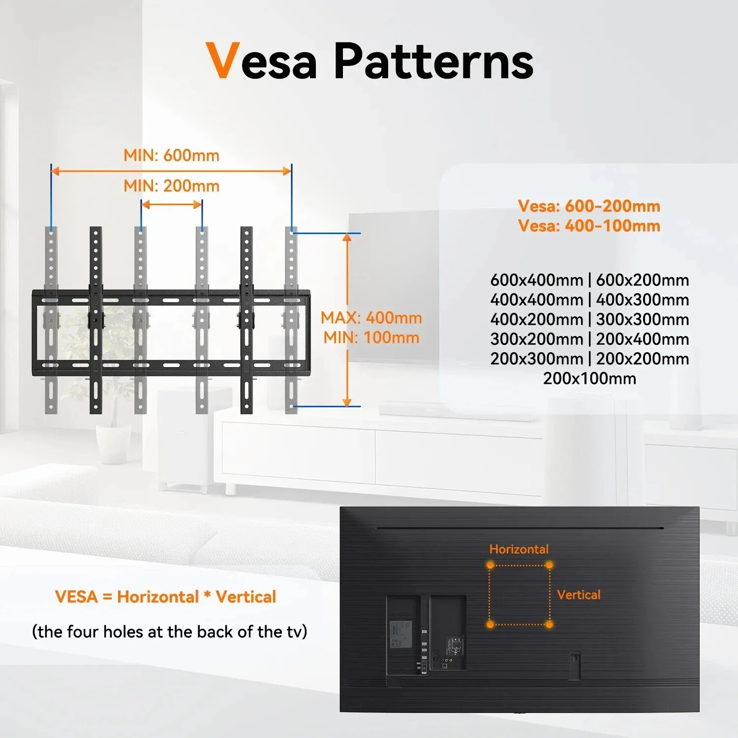Fixed TV Wall Mount Monitor Holder Adjustable TV Bracket Tilt Television Support 32 37 40 42 43 46 47 50 52 55 60 65 70in Screen