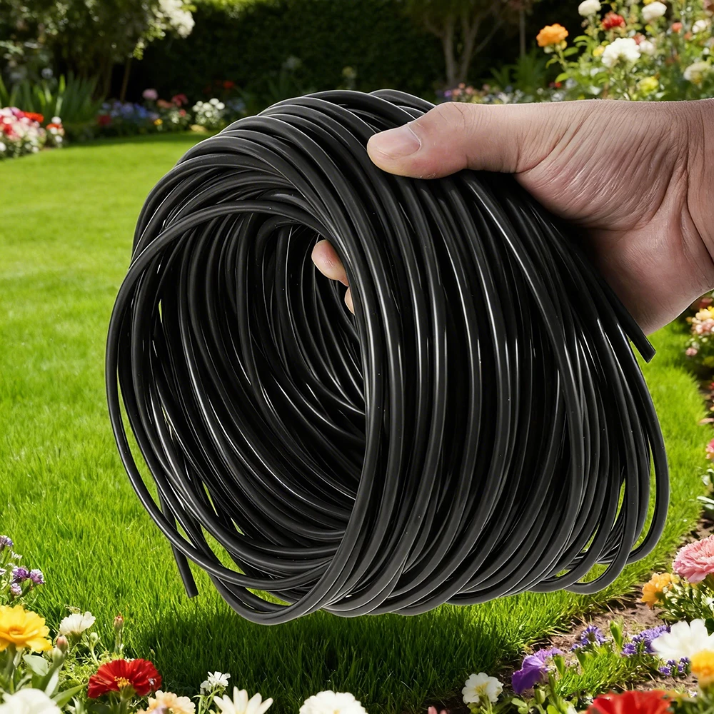 10m/20m/40m Garden Watering 3/5mm Hose Micro Drip Irrigation Water Tubing With Hole Puncher Greenhouse Bonsai Plant Drip Pipe