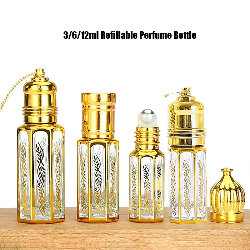 エッセンシャルオイルボトル化粧品容器 3/6/12 ミリリットル詰め替え香水ボトル高級エッセンシャルオイルローラーガラスボトルロールオン