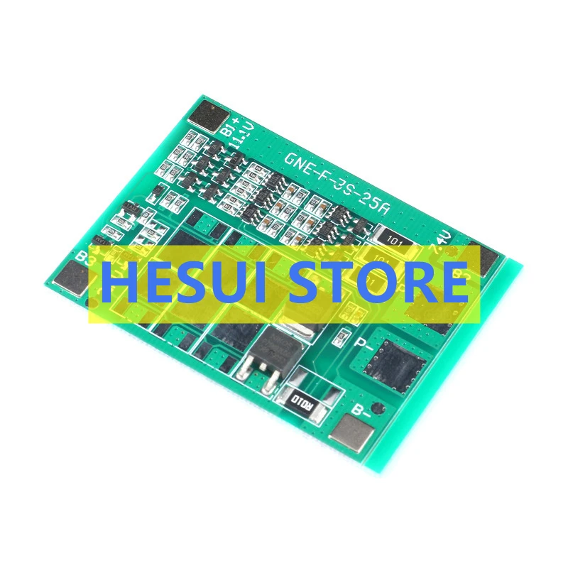 Lithium Battery Protection Board, Balance Overcharge e Overdischarge, Curto-circuito, 11.1V, 12.6V, 6A, 3 Series