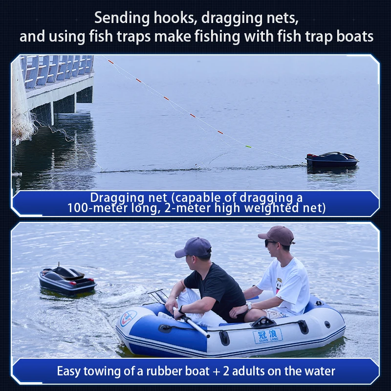 GPS Auto Return Positioning RC Fishing Bait Boat 500M 4KG Voice Broadcast Neting Hook Delivery 3 Hopper Remote Control Bait Boat