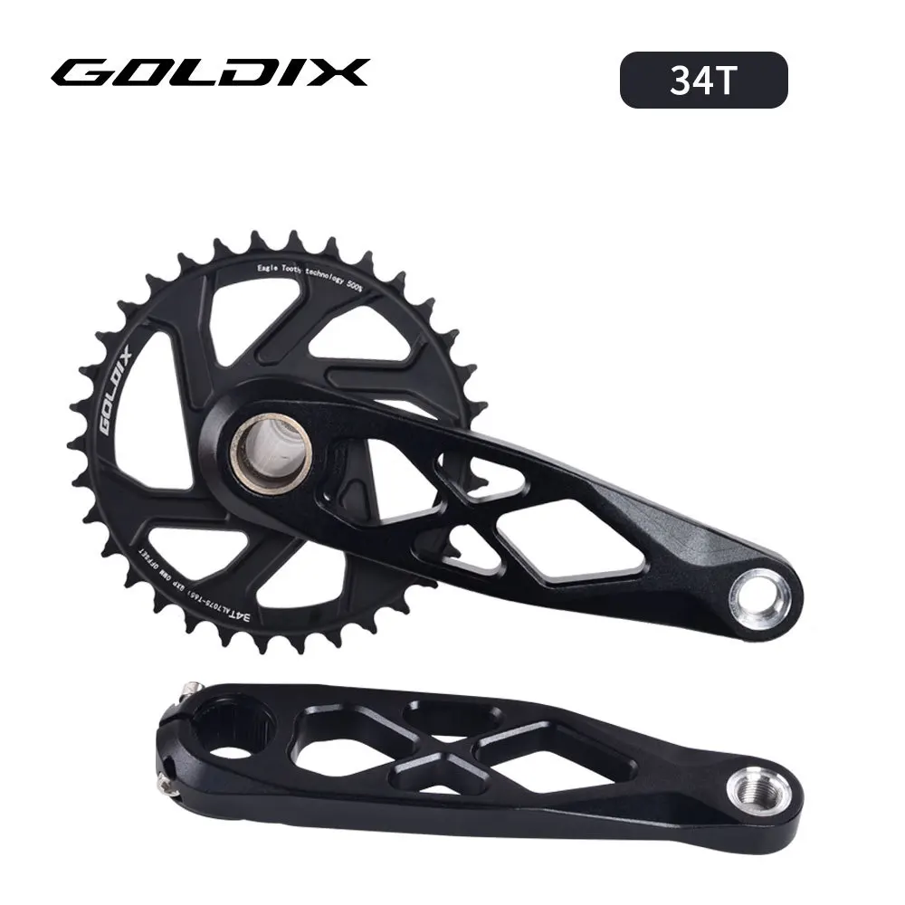 GOLDIX MTB Crankset 160/170/175mm Mountain Bike Crank Narrow Wide Chainring 32/34/36/38T 7/12S Bicycle Crankset Sprocket For - view 6
